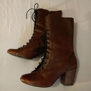 Fossil lace up zipper boots